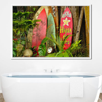 Surfboards in Hawaii Canvas Wall Art