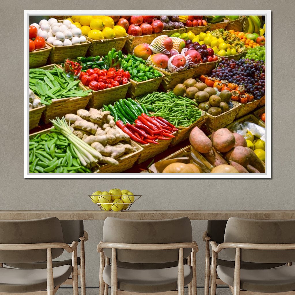 Fruit & Vegetables Market Canvas Wall Art