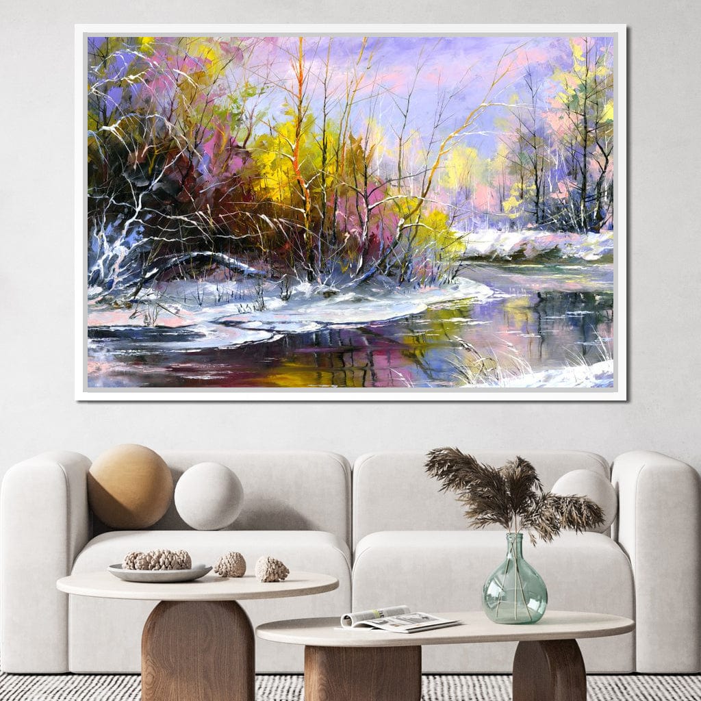 Winter Stream Canvas Wall Art