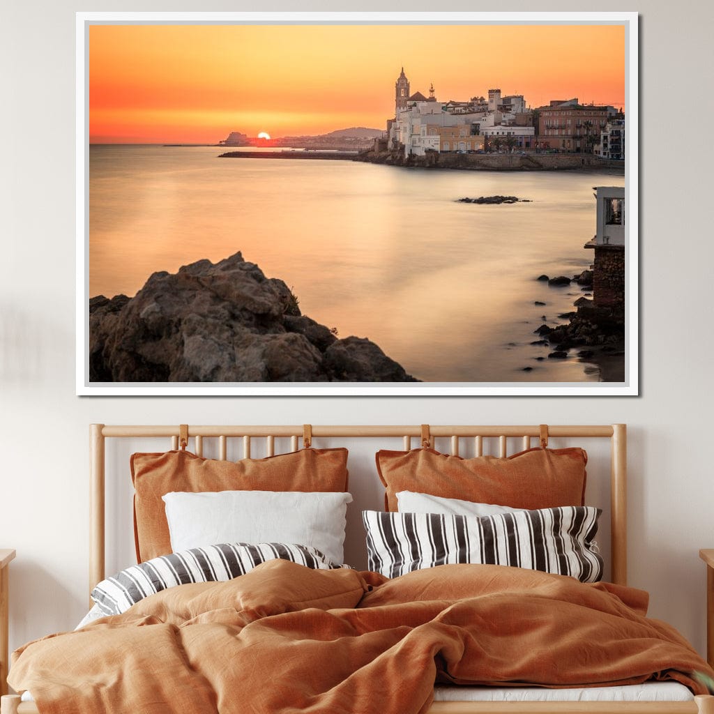 Sunset over Sitges Canvas Wall Art