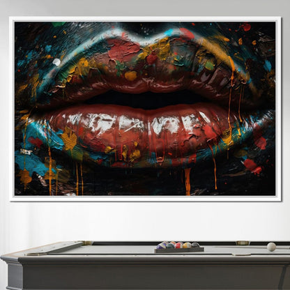 Sensual Women Lips Graffiti Canvas Wall Art