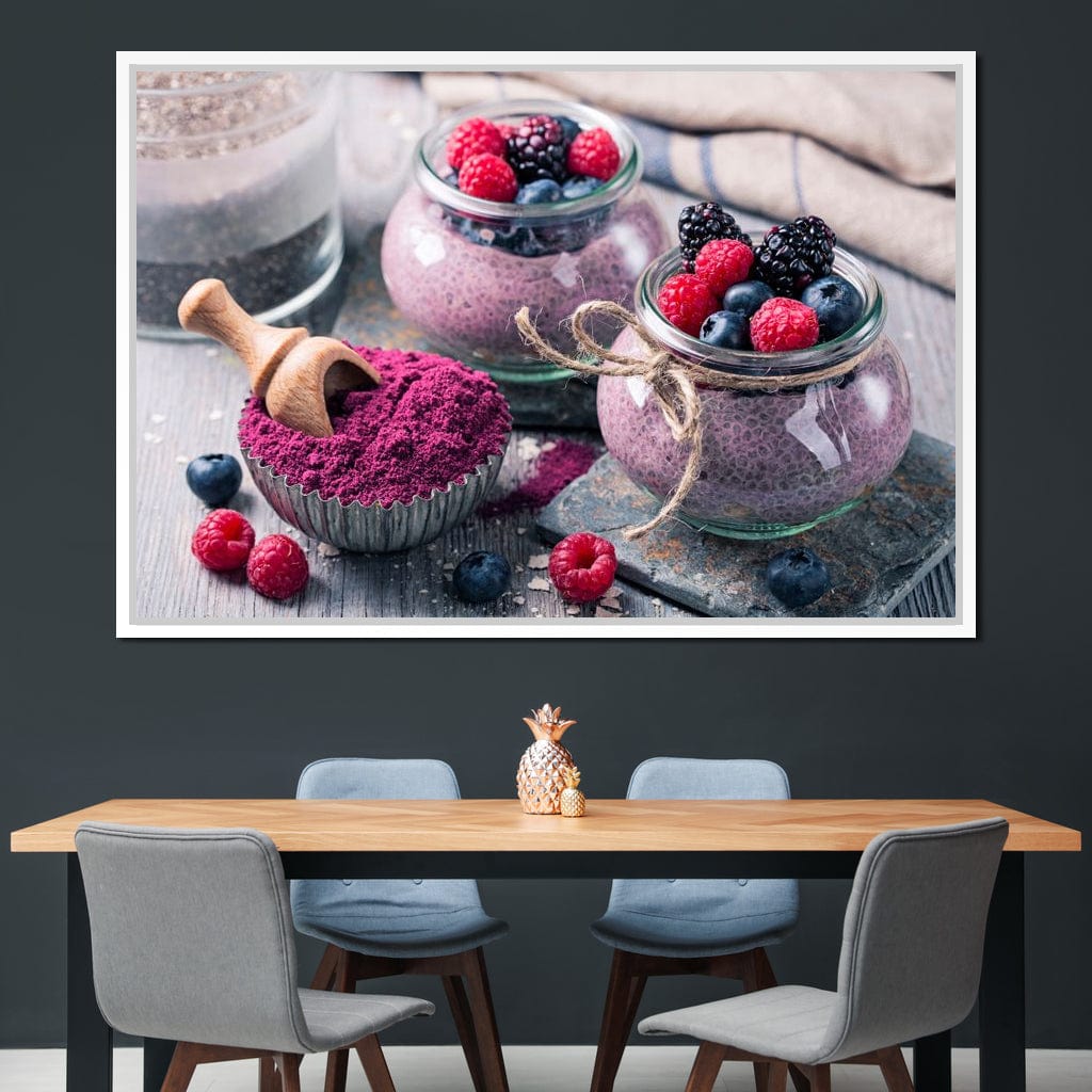 Chia Seeds & Acai Pudding Canvas Wall Art