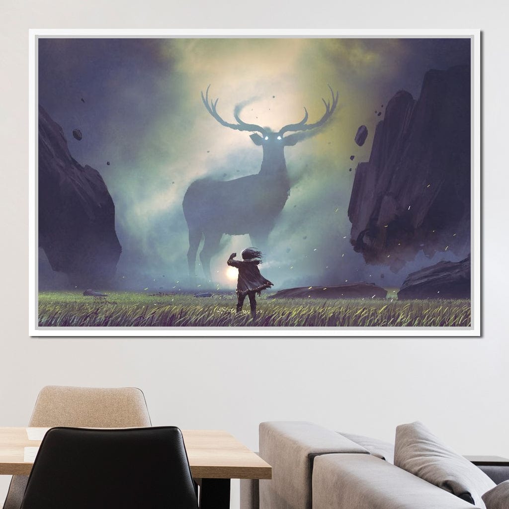 Spiritual Deer Canvas Wall Art