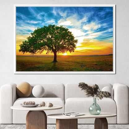 Sunrise Tree Canvas Wall Art