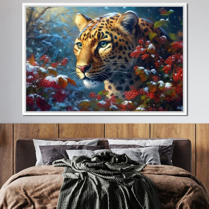 Winter Jaguar Canvas Wall Art