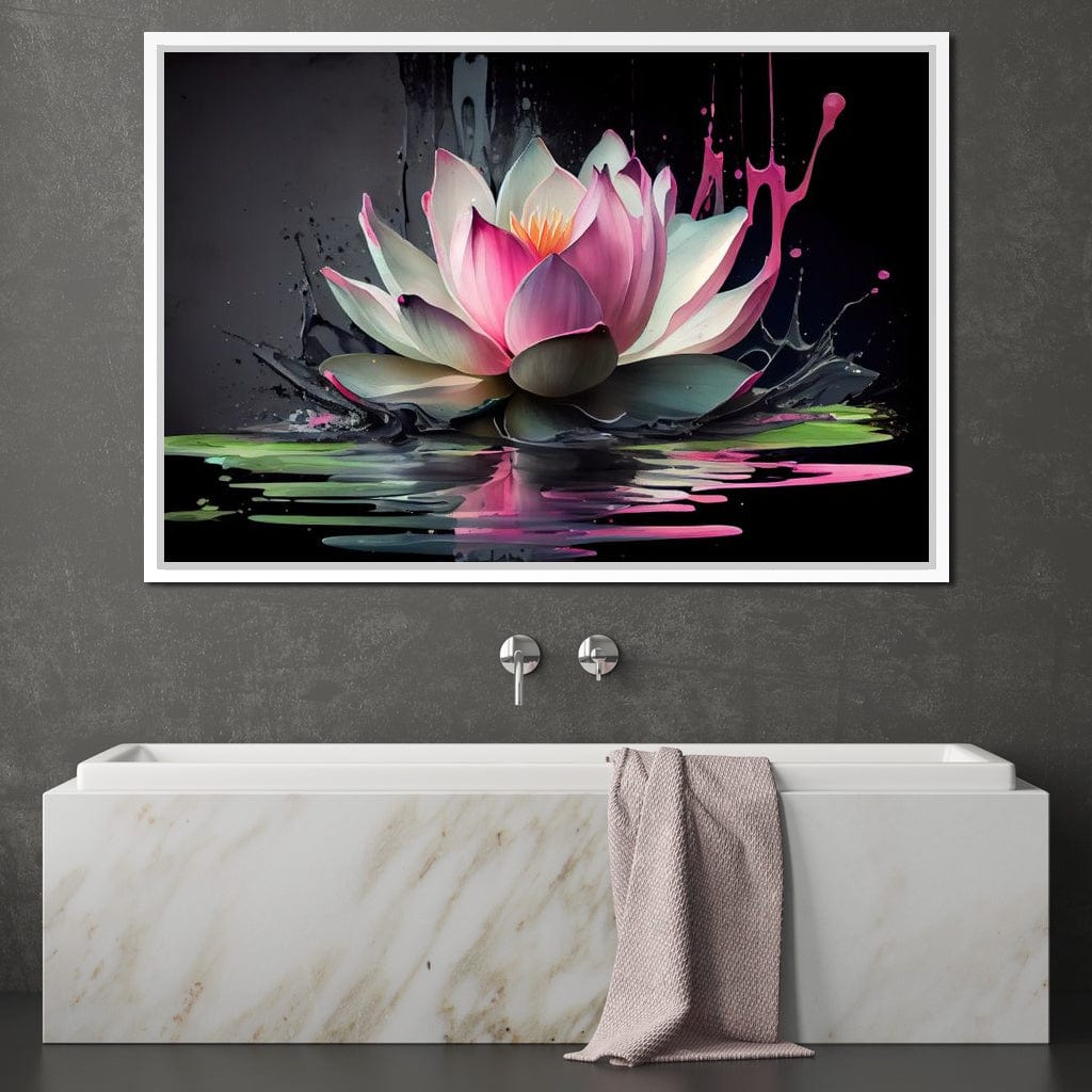 Watercolor Lotus Flower Canvas Wall Art