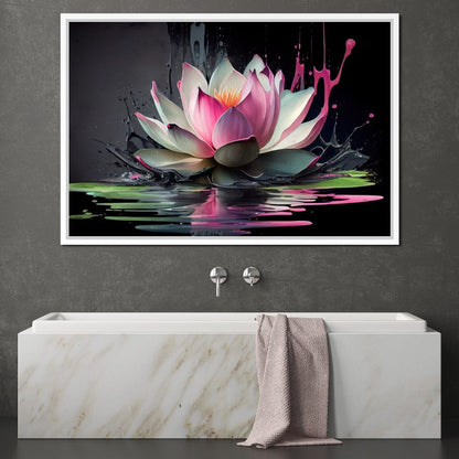 Watercolor Lotus Flower Canvas Wall Art