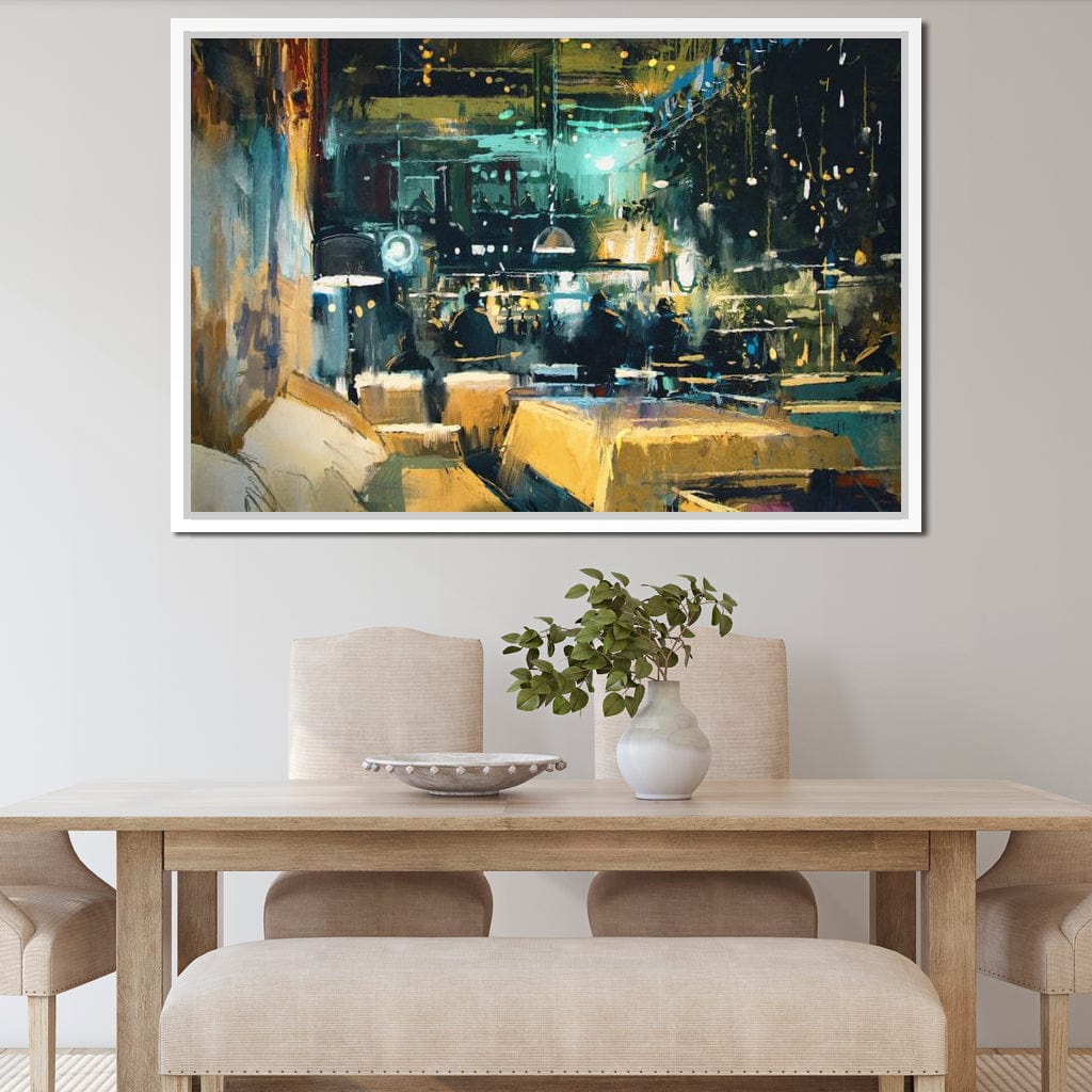 Cozy Restaurant Canvas Wall Art