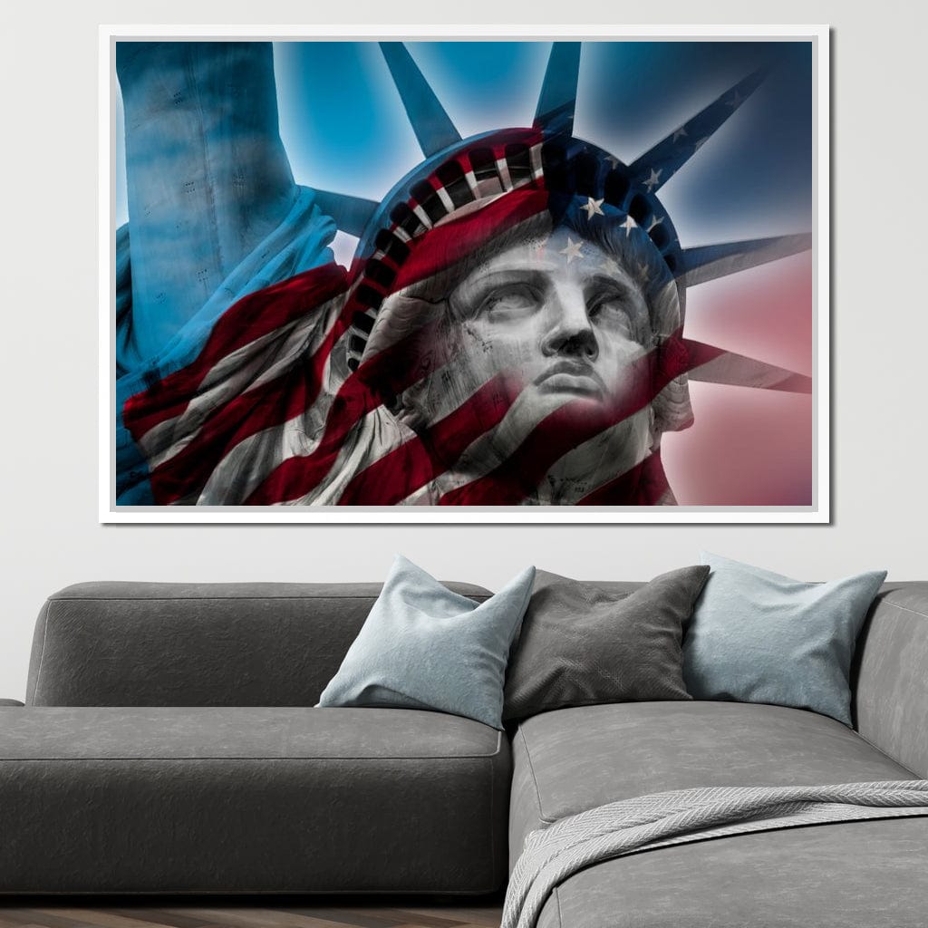 Patriotic Statue of Liberty Canvas Wall Art