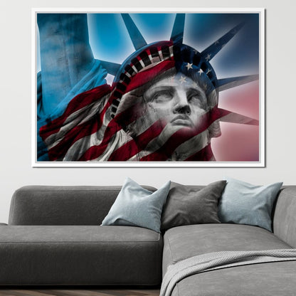 Patriotic Statue of Liberty Canvas Wall Art