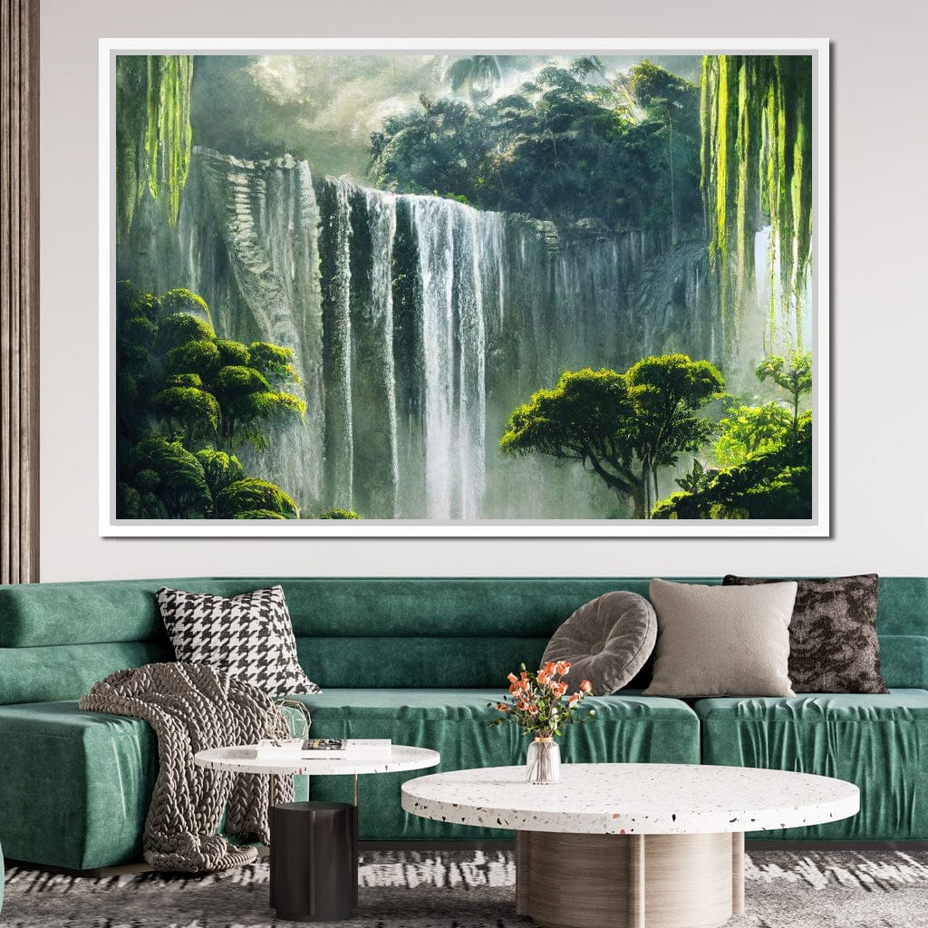 Waterfall in the Jungle Canvas Wall Art