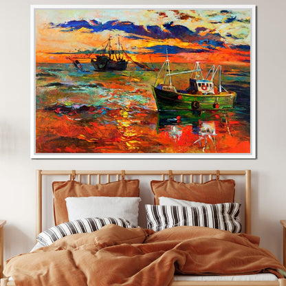 Fishing Boats Canvas Wall Art
