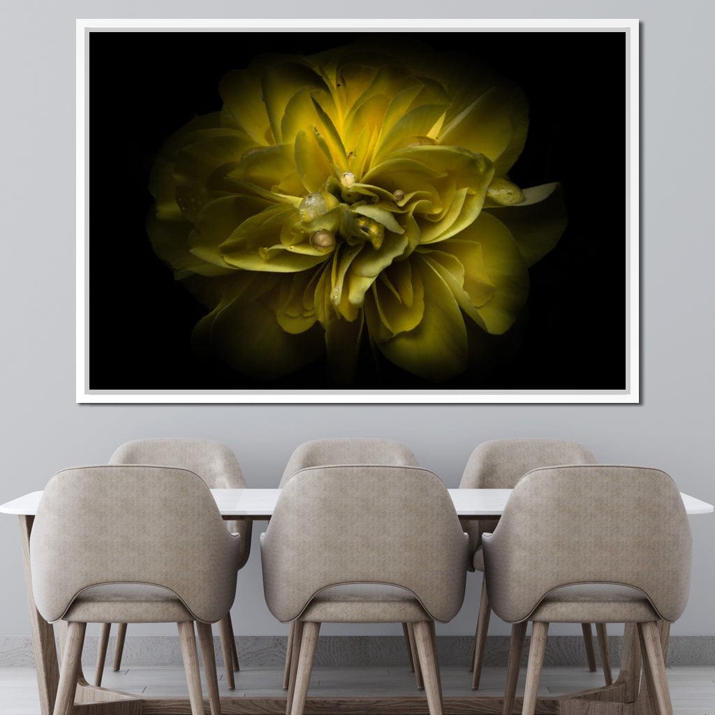 Yellow Backyard Flowers Canvas Wall Art