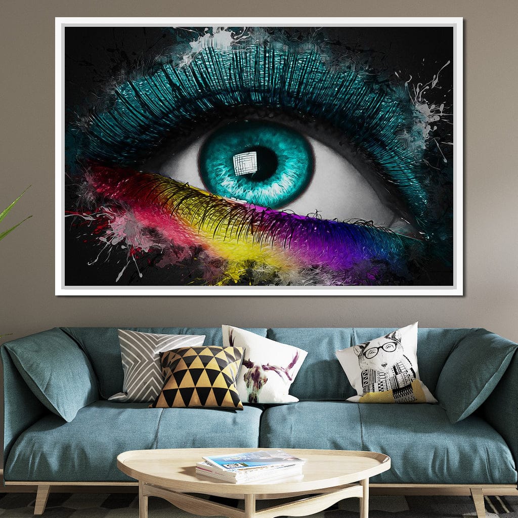 Colorful Eye Splash Art Canvas Wall Art