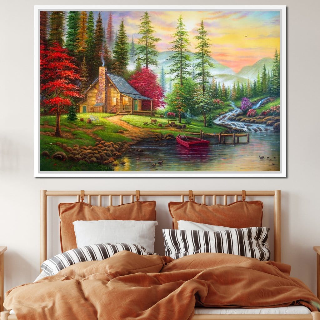 The House by the River Canvas Wall Art