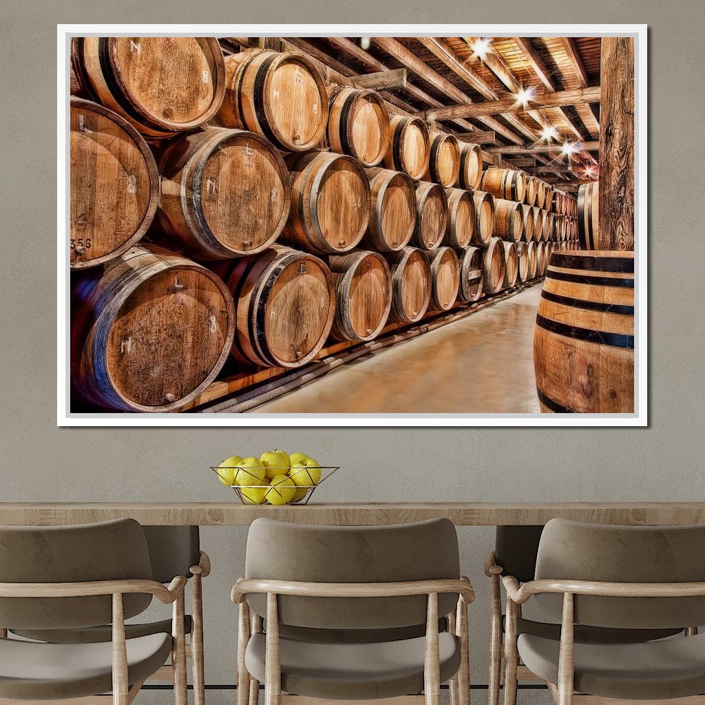 Oak Barrels Canvas Wall Art