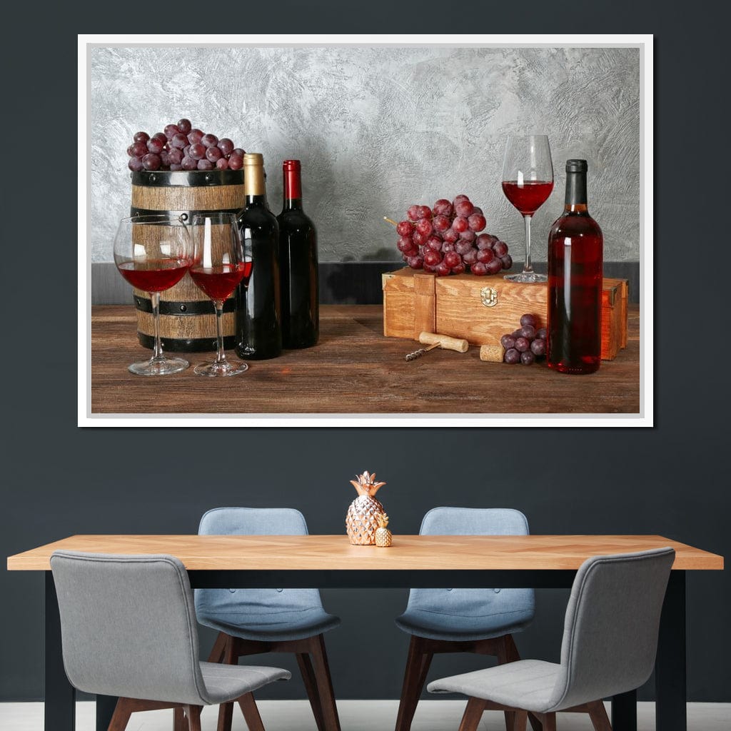 Red Wine Table Canvas Wall Art