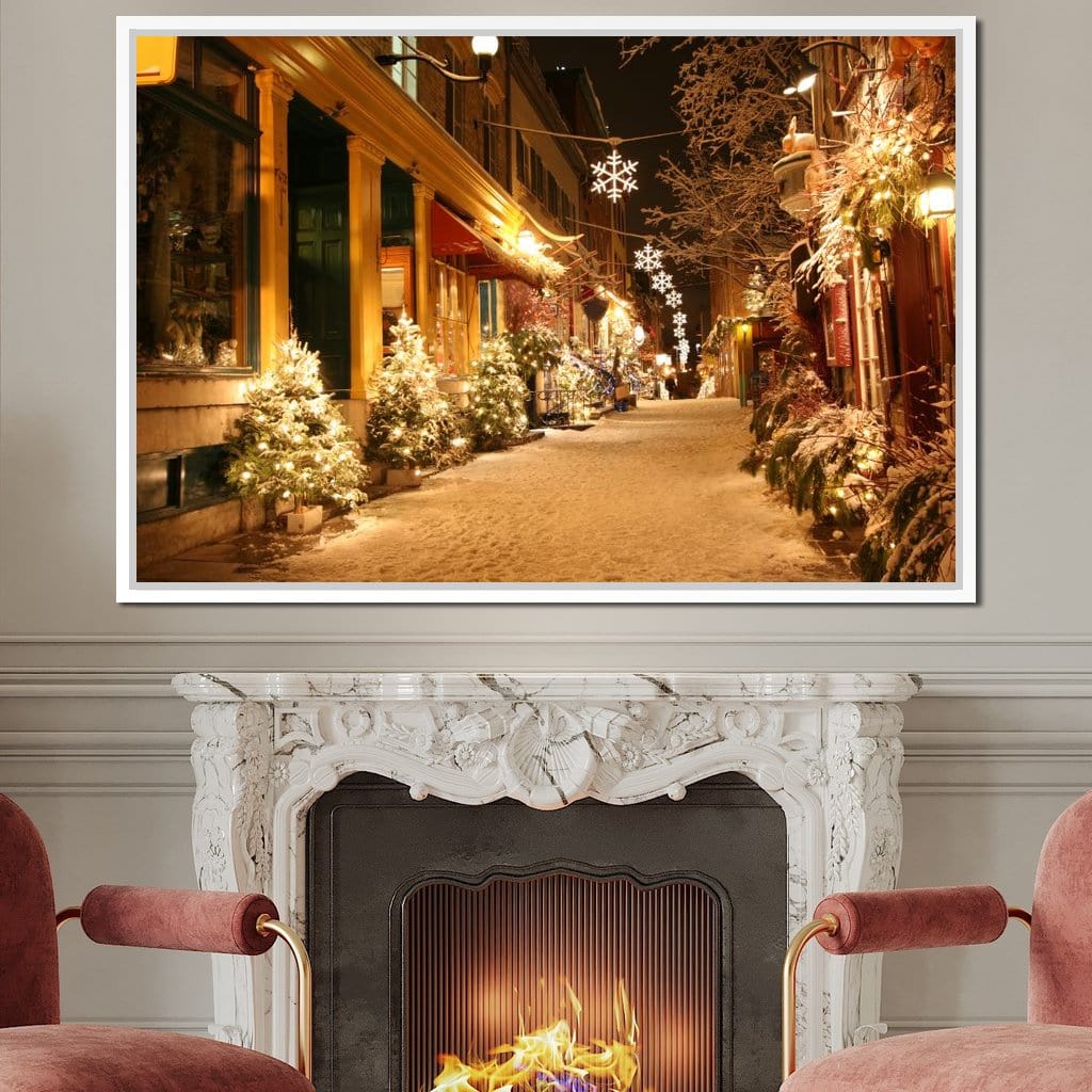 Christmas in Quebec City Canvas Wall Art