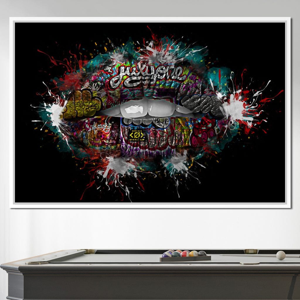 Graffiti Lips Canvas Wall Art