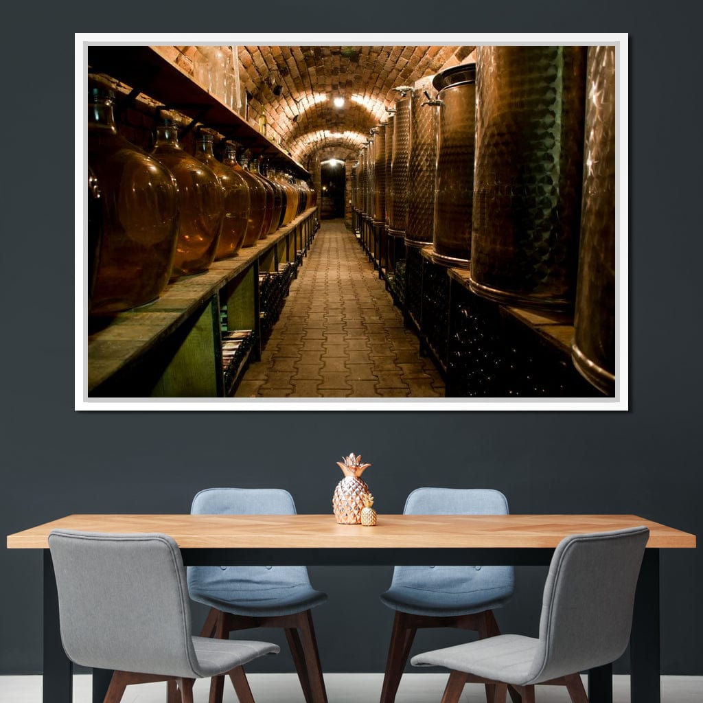 Wine Cellar Corridor Canvas Wall Art