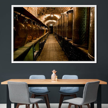Wine Cellar Corridor Canvas Wall Art