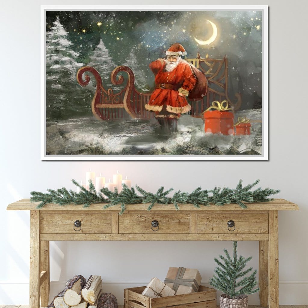 Christmas Night Canvas Wall Art