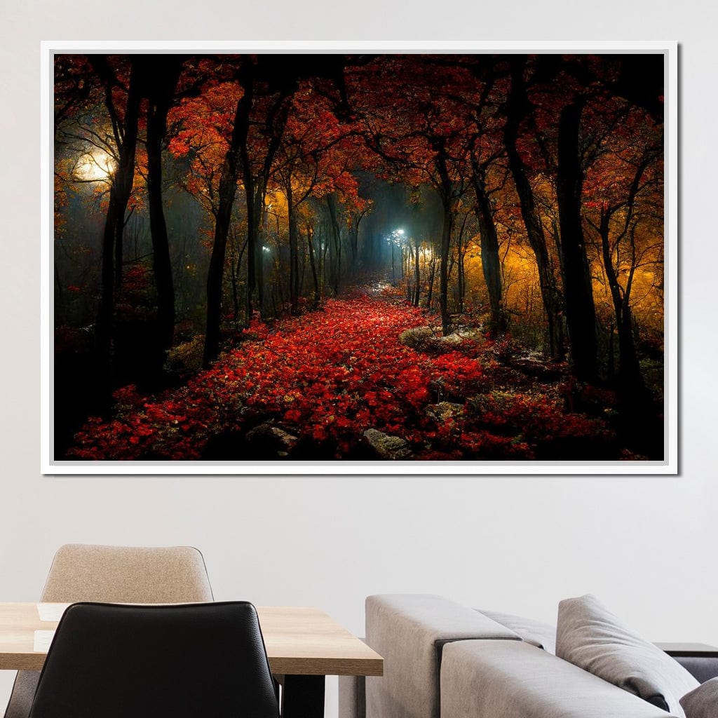 Beautiful Forest at Night Canvas Wall Art