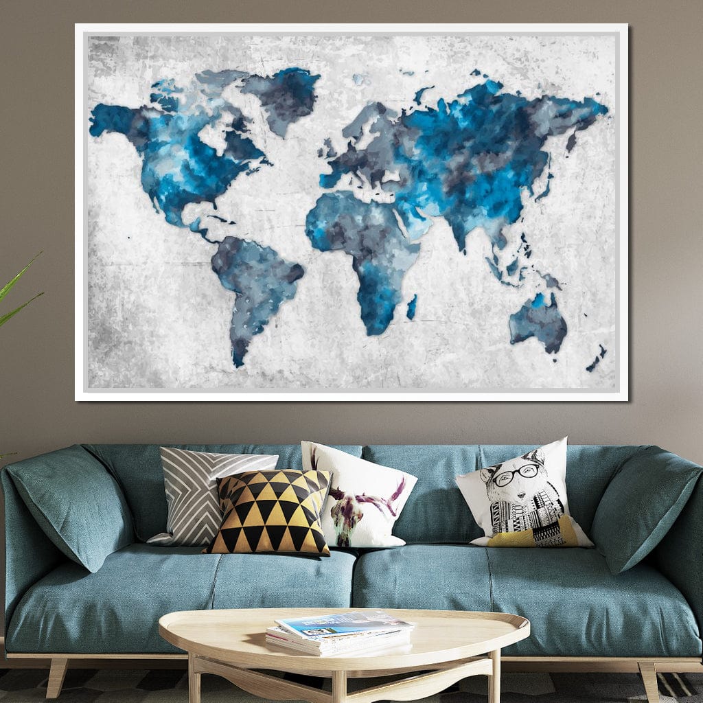 World Map 2 - Mateo Canvas Wall Art
