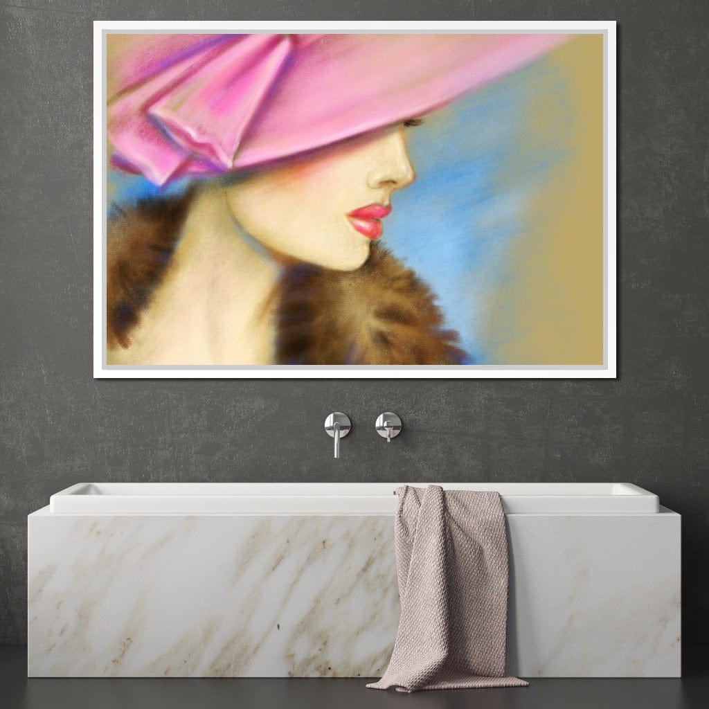 Pink Hat Fashion Canvas Wall Art