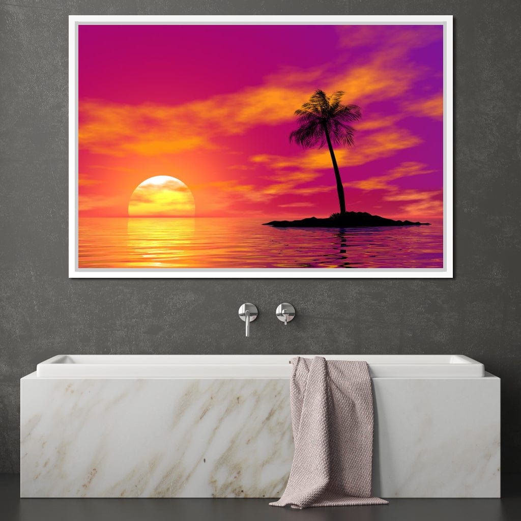 Sunset Island Canvas Wall Art