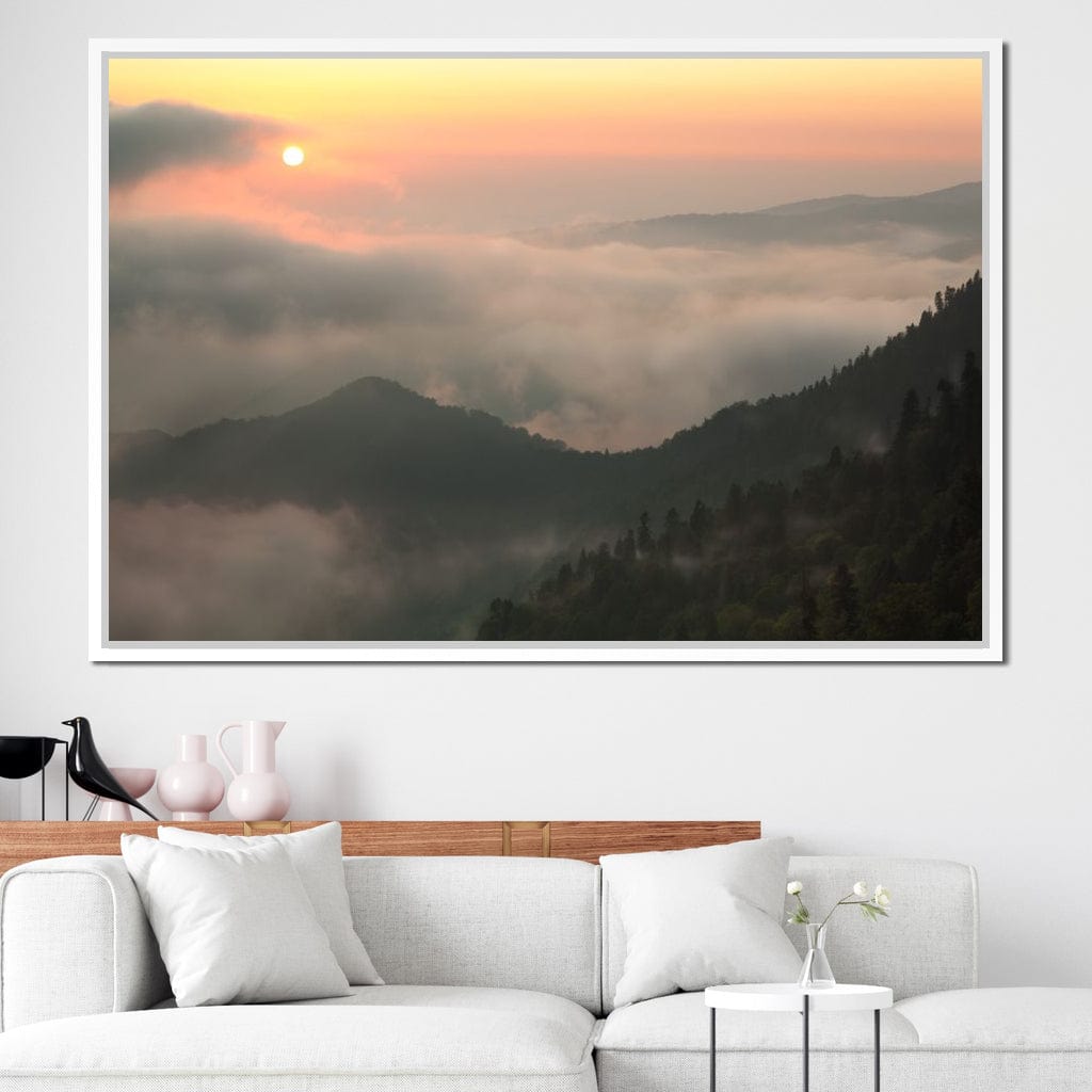 Fog over the Forest Canvas Wall Art