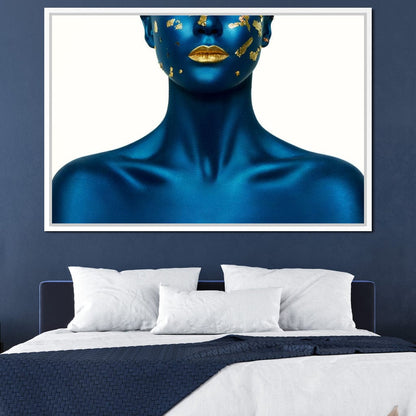Blue Body Paint Canvas Wall Art