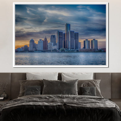 Detroit Skyline Canvas Wall Art