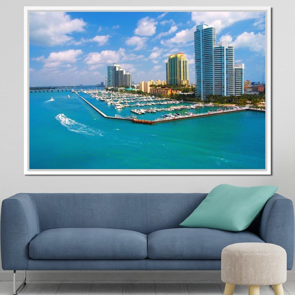 Miami Beach Skyline Canvas Wall Art