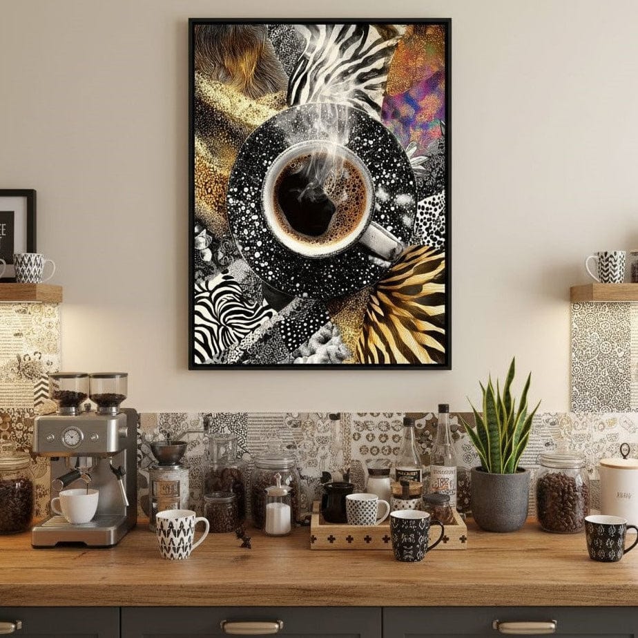 Cosmic Coffee Safari Dream Canvas Wall Art