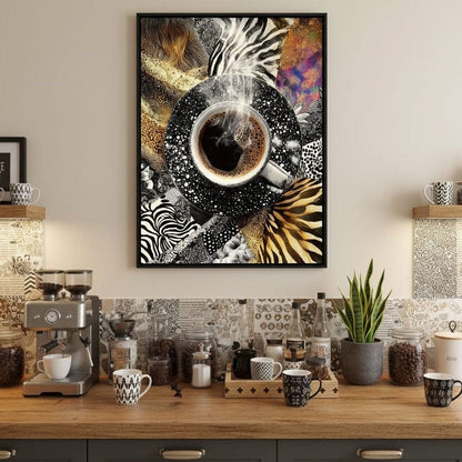 Cosmic Coffee Safari Dream Canvas Wall Art