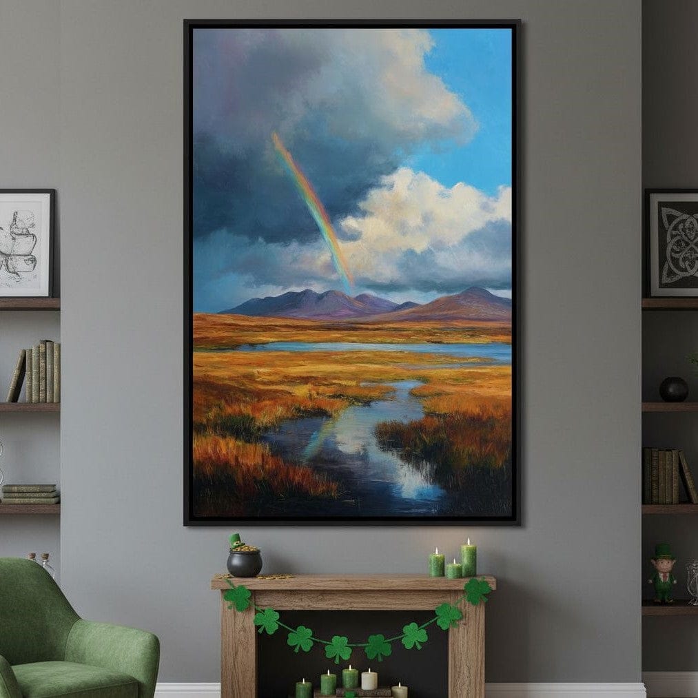 Rainbow Over Highland Moorland Canvas Wall Art