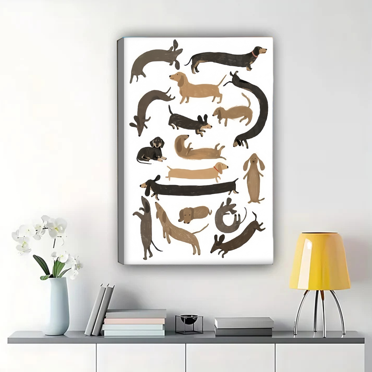 Dachshund Collection Wall Art - Playful Wiener Dog Print