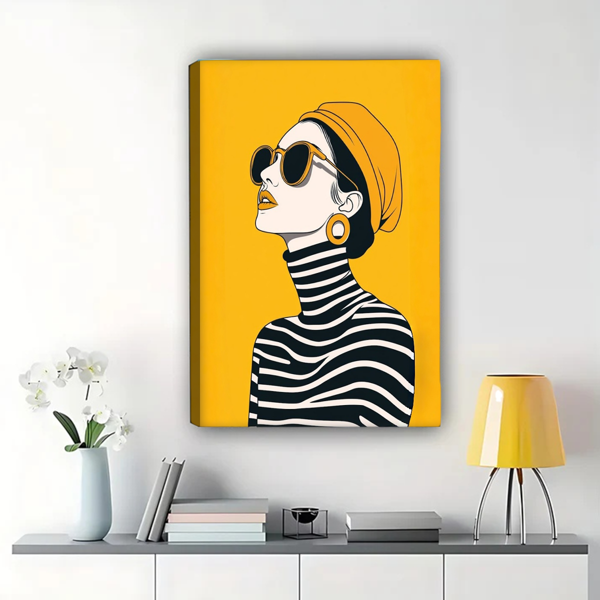 Retro Fashion Woman Canvas Art - Pop Art Portrait Print