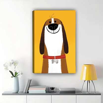 Happy Dog Portrait Wall Art - Cheerful Pet Canvas Print