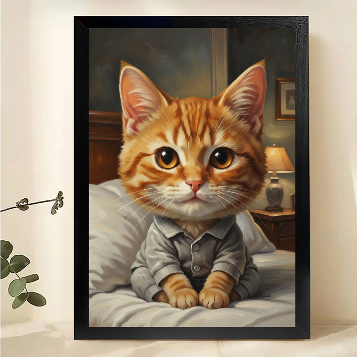 Orange Tabby Cat Portrait - Classic Pet Wall Art