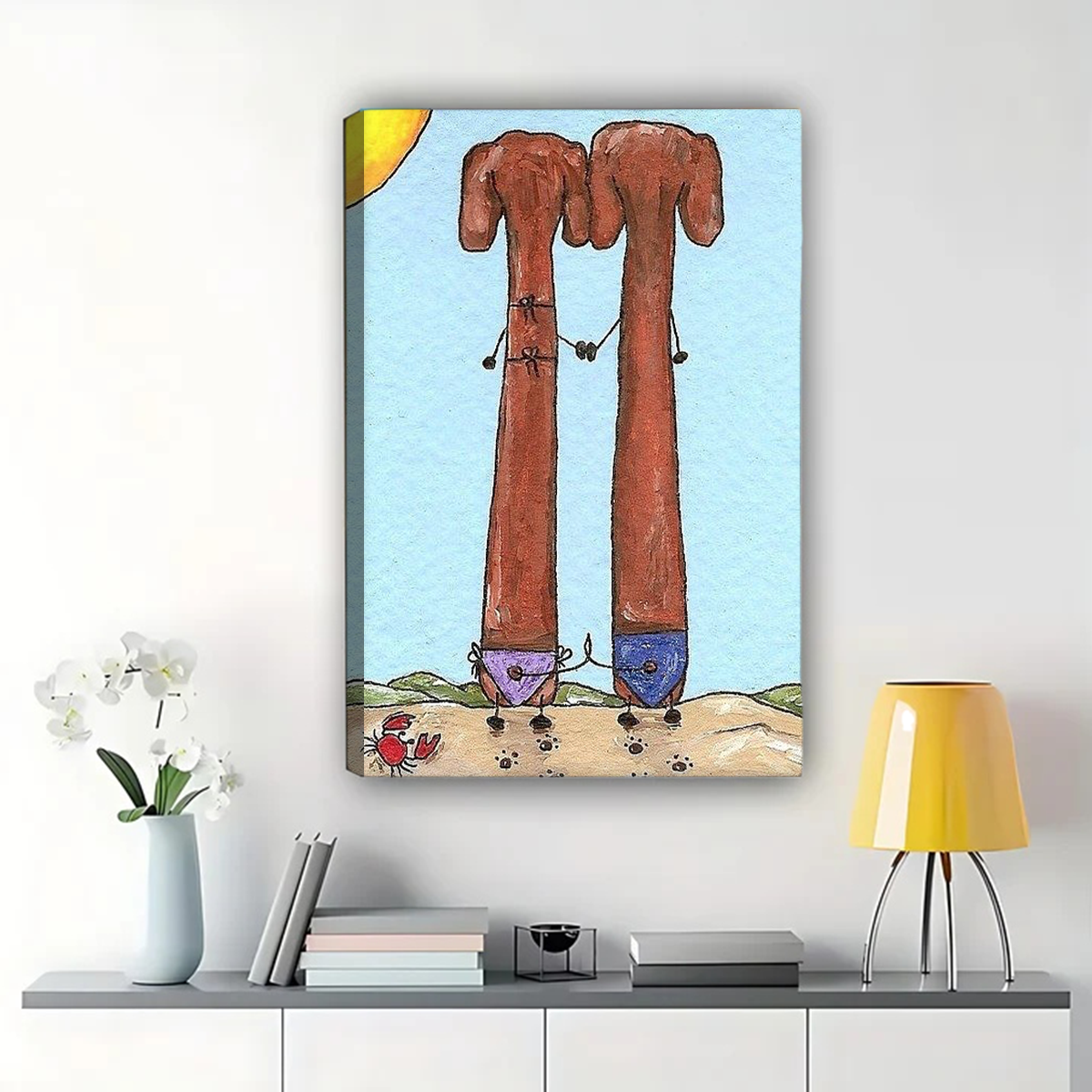 Beach Dogs Wall Art - Whimsical Coastal Dog Lover Print