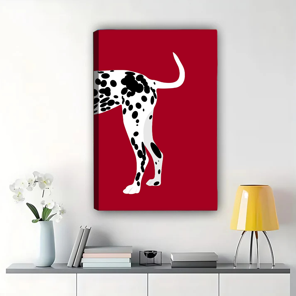 Dalmatian Dog Wall Art - Bold Red Modern Pet Print