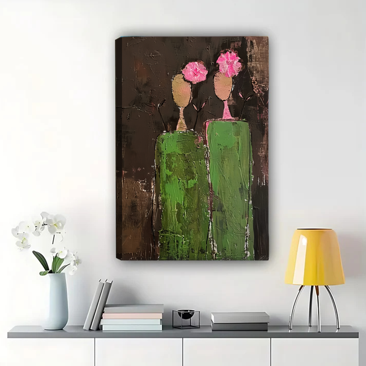 Abstract Figures Wall Art | Modern Textured Canvas Print