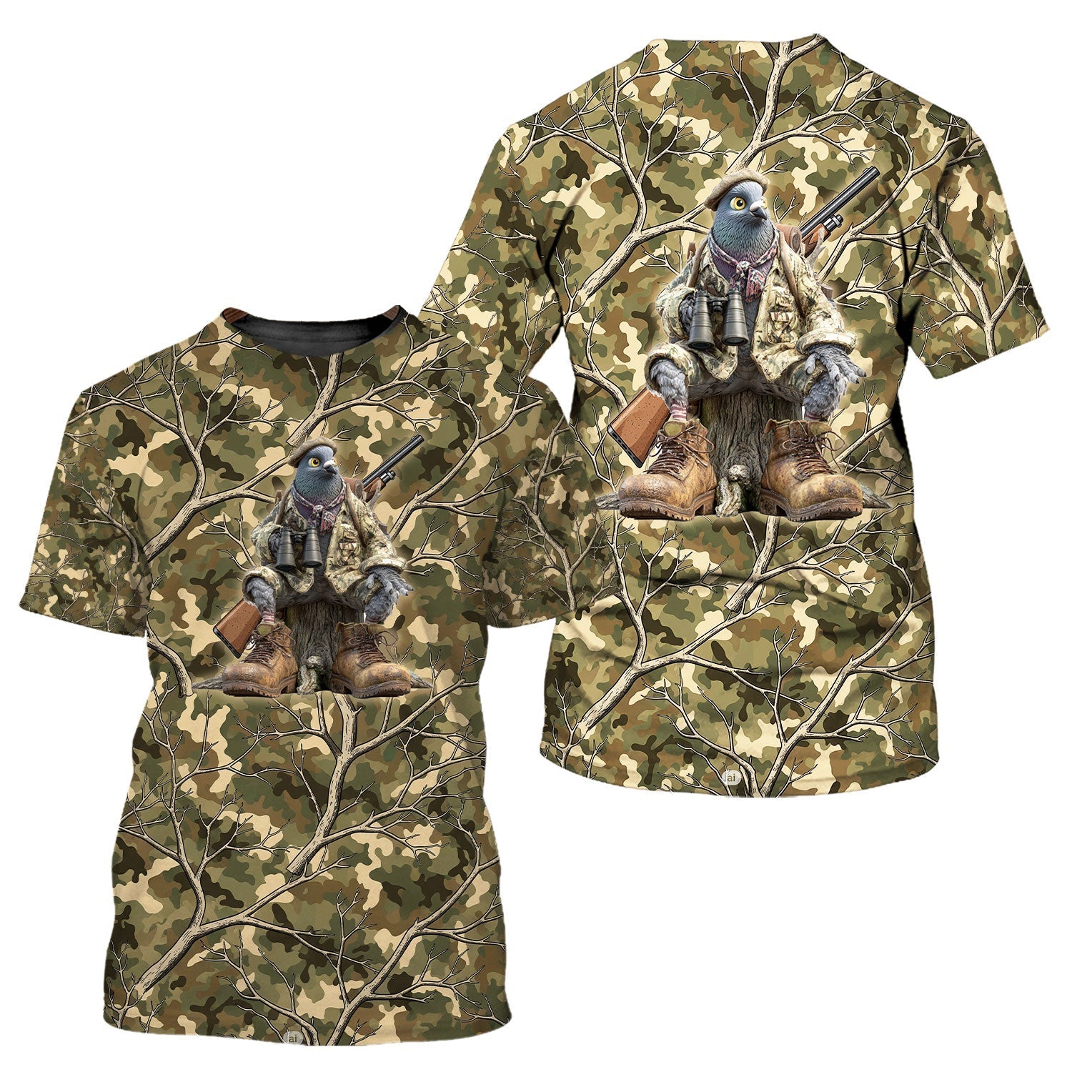 Funny Dove Hunting Camouflage All Over Print Shirt