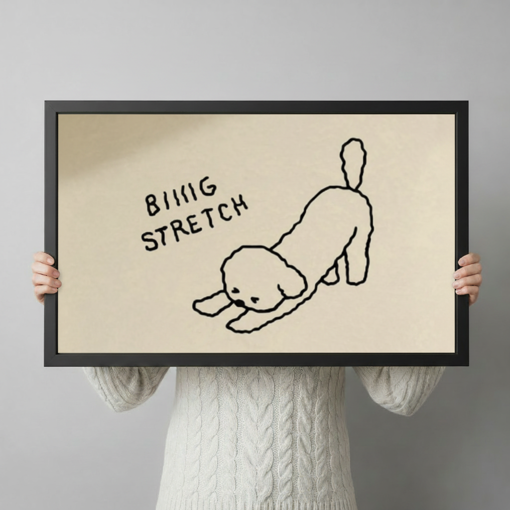 Biiiig Stretch Dog Minimalist Line Art Canvas