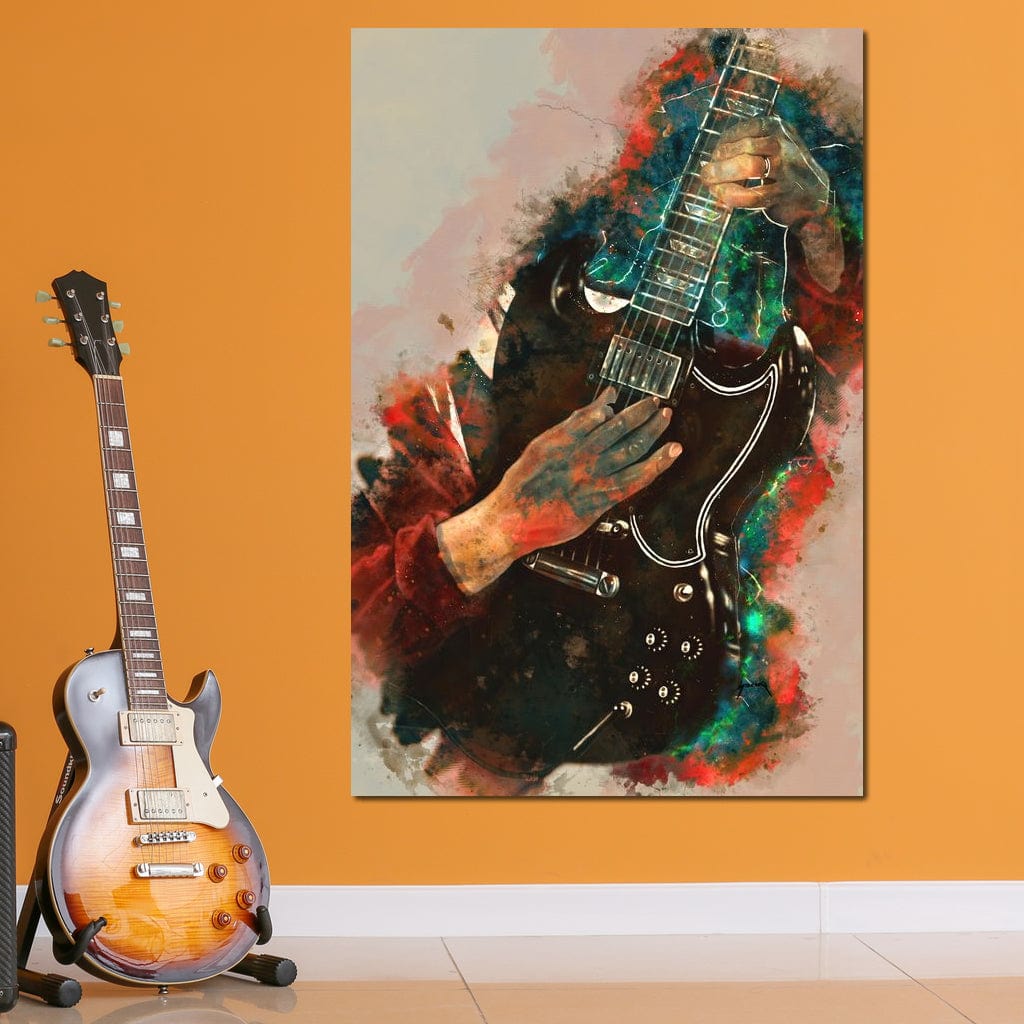 Angus Young's Guitar Canvas Wall Art