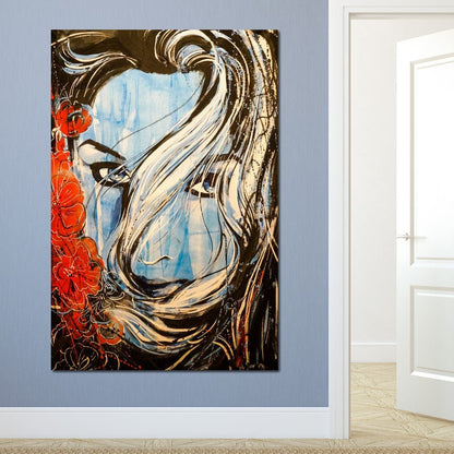 Blue Girl Canvas Wall Art
