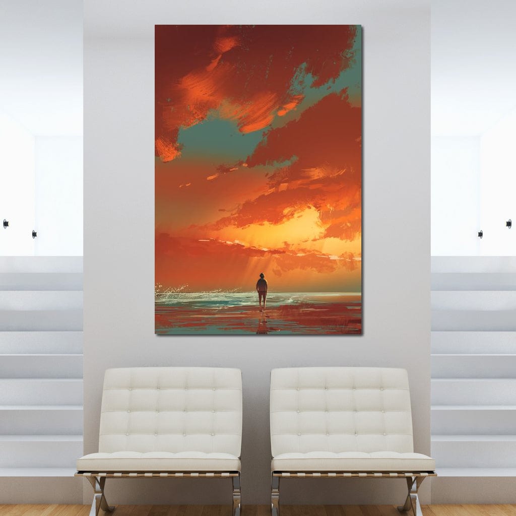 Admiring The Sunset Canvas Wall Art