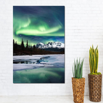 Northern Lights Landscape Canvas Wall Art